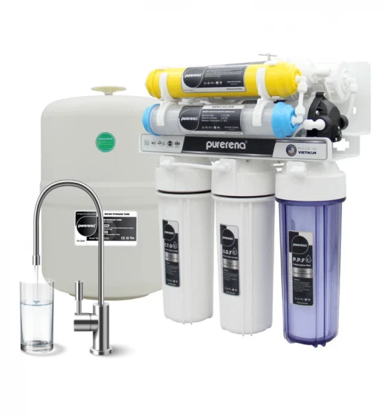 RO 7-stage water filter with water dispenser (Cold-Hot-Normal) فلتر مي ...